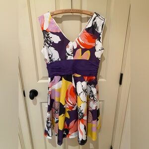 Gorgeous Sandro Ferrone Floral Cotton Blend Midi Dress Sz 46 US Med